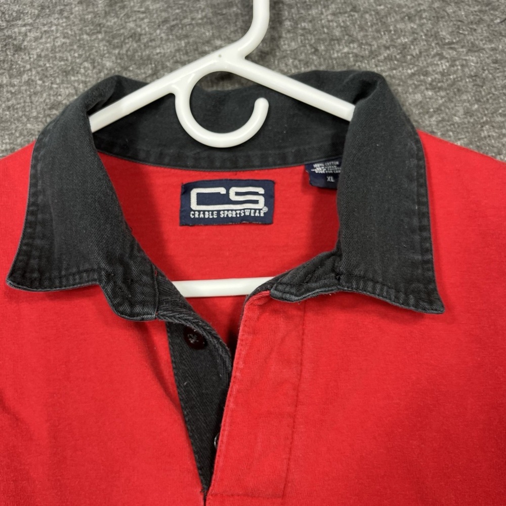 Vintage University of Georgia Bulldogs Rugby Shirt Mens L Red Black Striped SEC - Picture 6 of 14
